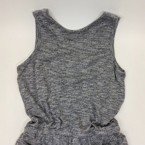Gap Crop Wide Leg‎ Jumpsuit Black Ribbed Pockets Gray Women's S - Picture 5 of 7